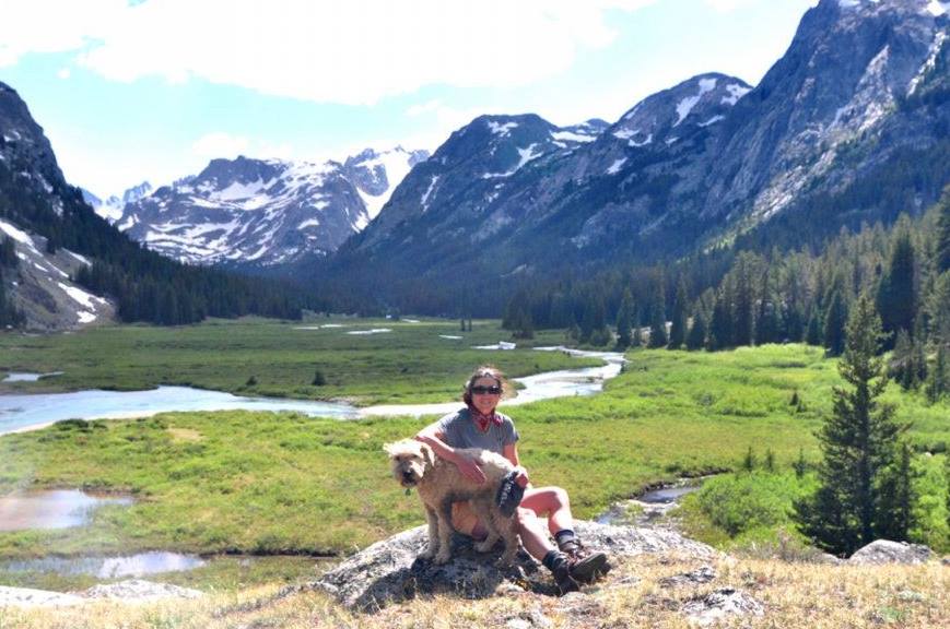 Leah with dog